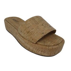 Shutz Yara Flatform Cork Open Toe Platform Slide Sandals